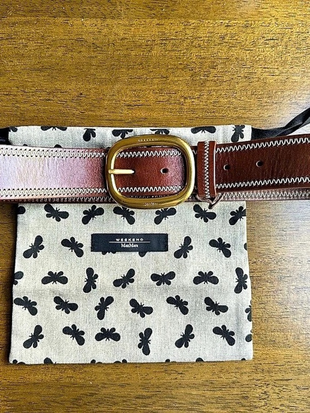 Weekend Max Mara Brown Leather Belt with Pouch